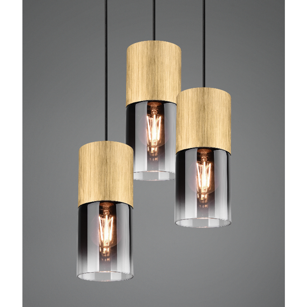 Trio Lighting visilica ROBIN – mat mesing/crno, 3× E27, podesiva visina slika 2