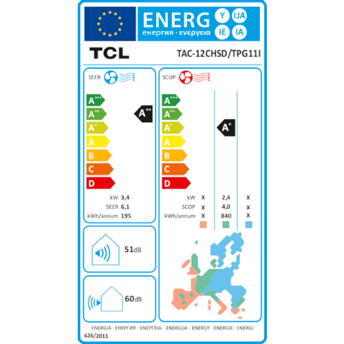 TCL klima uređaj Ocarina Ultra Inverter 3,4kW - TAC-12CHSD/TPG11I slika 4