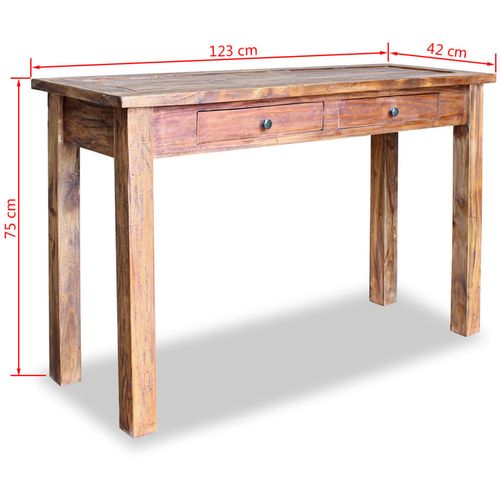 Konzolni Stol od Masivnog Obnovljenog Drva 123x42x75 cm slika 31