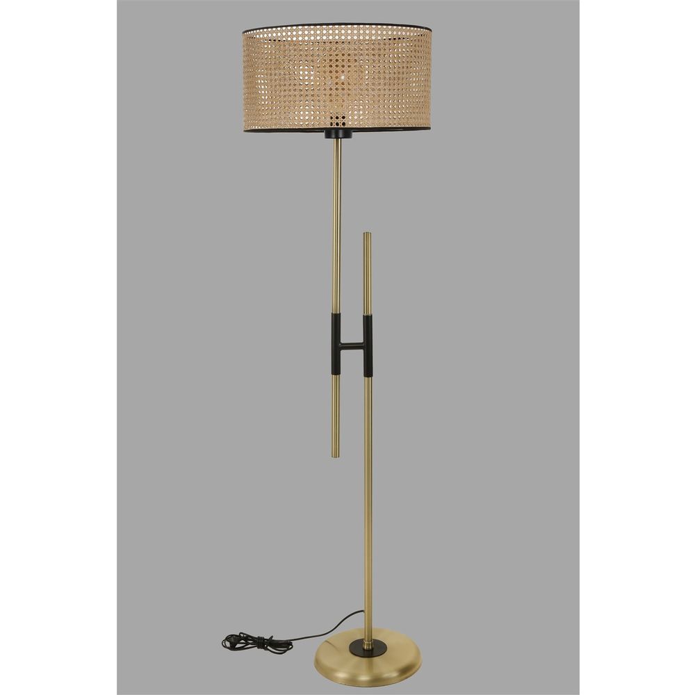 Felix Eskitme Lambader Silindir Rattan Abajurlu Wicker Floor Lamp slika 3