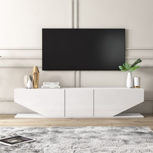 Hanah Home TV Stalak Diamond White slika 3