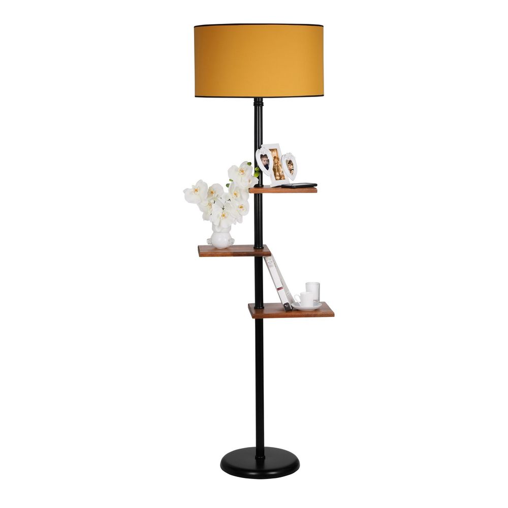 Stojeća Lampa u Crnoj Boji sa Hardal Abajur slika 2