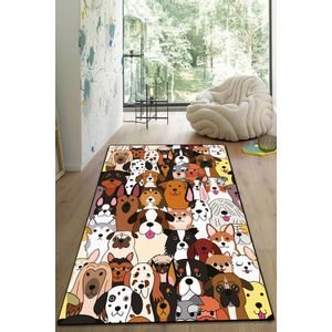 Dogs Multicolor Hall Carpet (80 x 300)