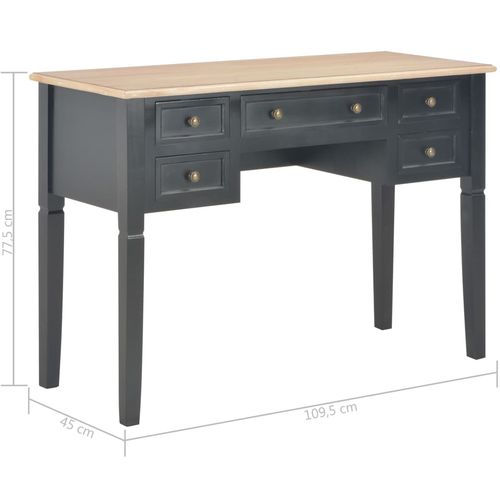 280071 Writing Desk Black 109,5x45x77,5 cm Wood slika 8