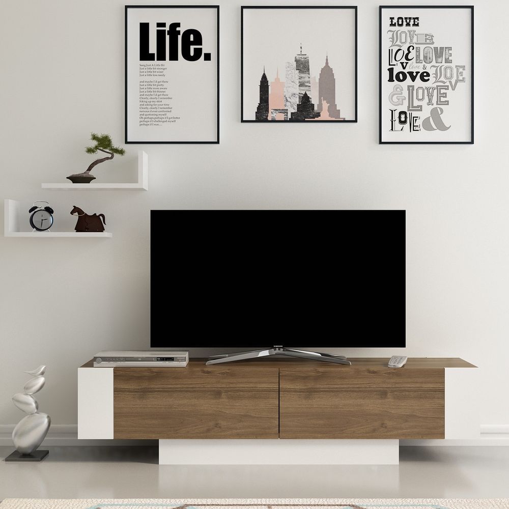Matera - TV Stalak od Orahovog Drveta i Bijelog Oraha slika 1