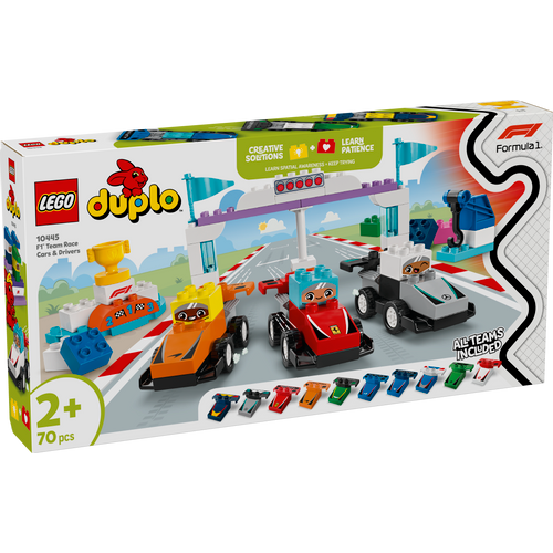 LEGO® DUPLO® 10445 Trkaći automobili i vozači timova za F1® slika 1