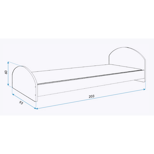 Drveni dječji krevet Cross 200*90cm - sonoma slika 2