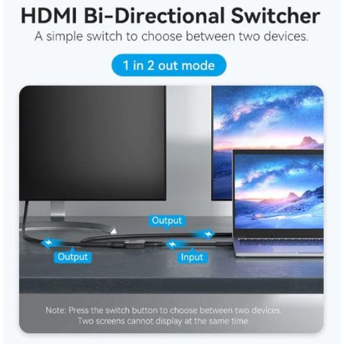 HDMI switch Vention AKOB0 dvosmerni 4K 2-1/1-2 slika 2