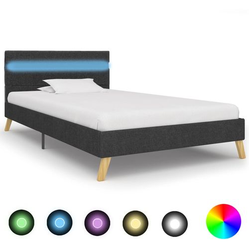 Okvir za krevet od tkanine LED tamnosivi 100 x 200 cm slika 29
