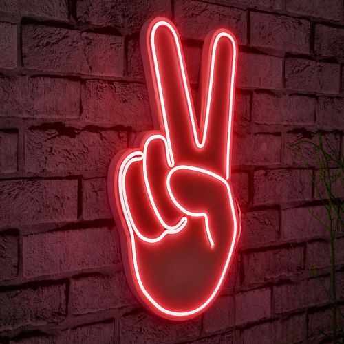 Wallity Ukrasna plastična LED rasvjeta, Victory Sign - Red slika 14