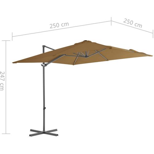 Konzolni suncobran s čeličnom šipkom bež 250 x 250 cm slika 18