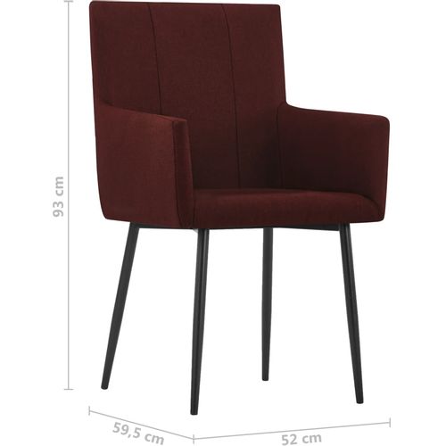 Blagovaonske stolice od tkanine 4 kom crvena boja vina slika 39