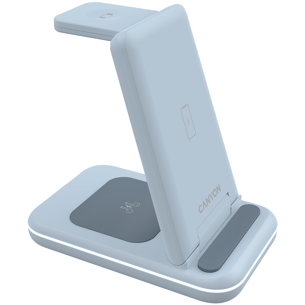CANYON wireless charger WS-304 15W 3in1 Blue slika 4