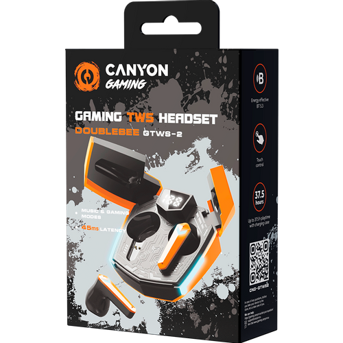 CANYON GTWS-2 Gaming True Wireless Headset, orange slika 6