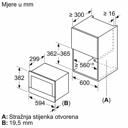 Bosch ugradbena mikrovalna pećnica BFL7221W1 slika 5