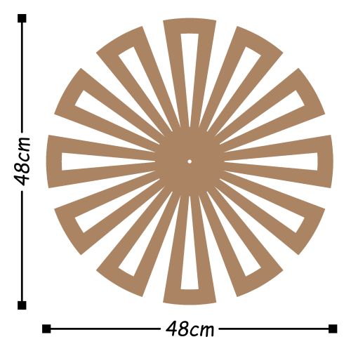 Wallity Ukrasni metalni zidni sat, Metal Wall Clock 7 - Copper slika 3