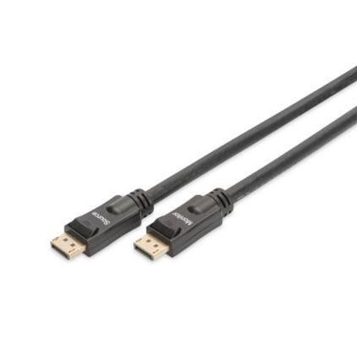 Digitus DisplayPort priključni kabel DisplayPort utikač, DisplayPort utikač 20.00 m crna AK-340105-200-S sa zaštitom, sveukupno zaštićen, trostruko zaštićen, pozlaćeni kontakti, zaključan DisplayPort kabel slika 2