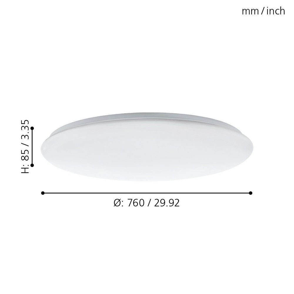 Eglo Giron Plafonjera LED, 60W, Promjer 760mm, Sa Daljinskim Upravljačem, Dimabilna, Bijela slika 5