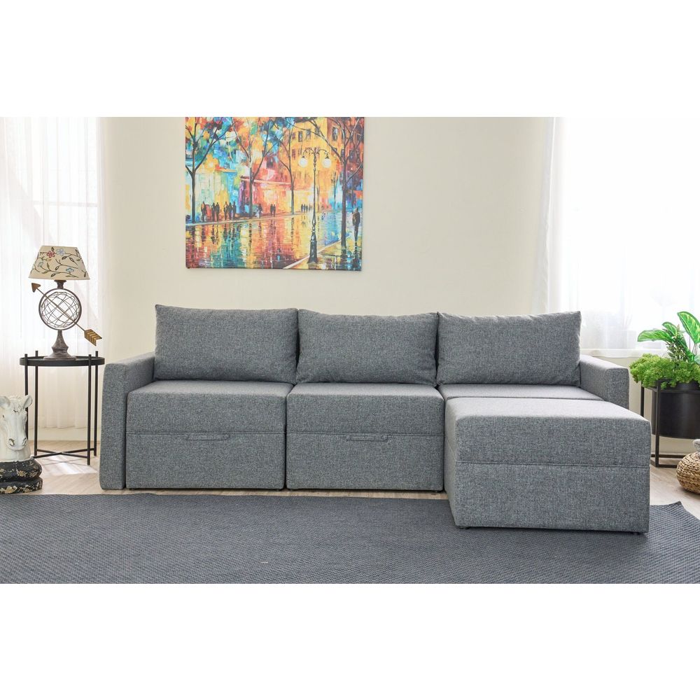 Krevet-sofa u kutu Saros – krem slika 2