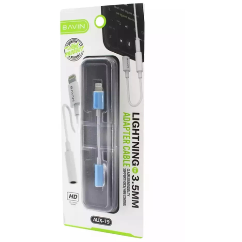 Bavin adapter AUX-19 lightning na 3.5mm bela 0.1m slika 1