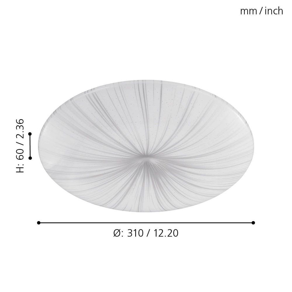 Eglo plafonjera 'NIEVES' LED, 11W, 1350lm, promjer 310mm, bijela/srebrna slika 3