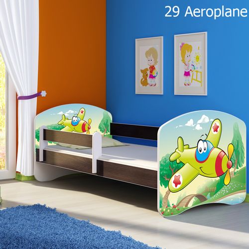 Dječji krevet ACMA s motivom, bočna wenge 160x80 cm 29-aeroplane slika 1