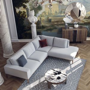 Secret Right - Light Grey Light Grey Corner Sofa