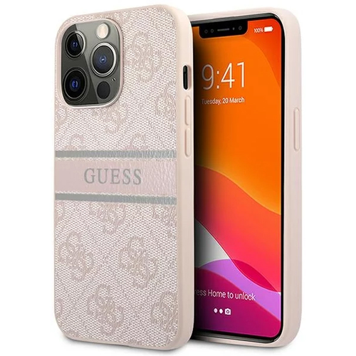 Maska Guess Stripe za iPhone 13 Pro Max 6.7 roze (GUHCP13X4GDPI) slika 1