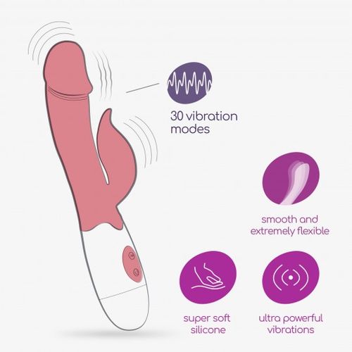 CRUSHIOUS MOCHI RABBIT VIBRATOR PINK WITH WATERBASED LUBRICANT INCLUDED slika 7