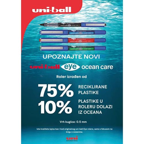 Roler Uni ub-150ROP (0.5) eye plavi Ocean Care reciklirani slika 2