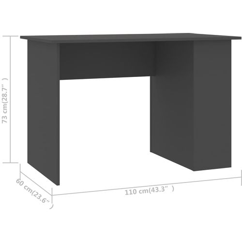 Radni stol sivi 110 x 60 x 73 cm od iverice slika 46