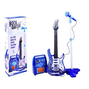 Dječja električna gitara s pojačalom i mikrofonom - Blue