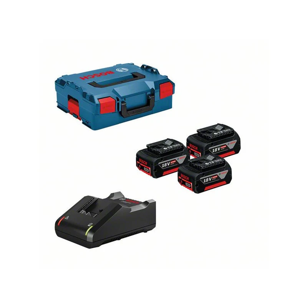 BOSCH Punjač GAL 18V-40 + 3x Baterija GBA 18V/5.0Ah + L-BOXX kofer slika 1