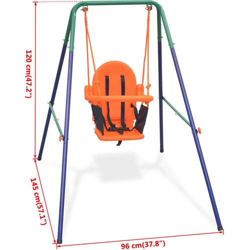 Set s ljuljačkom za dijete sa zaštitnim pojasom narančasti slika 28