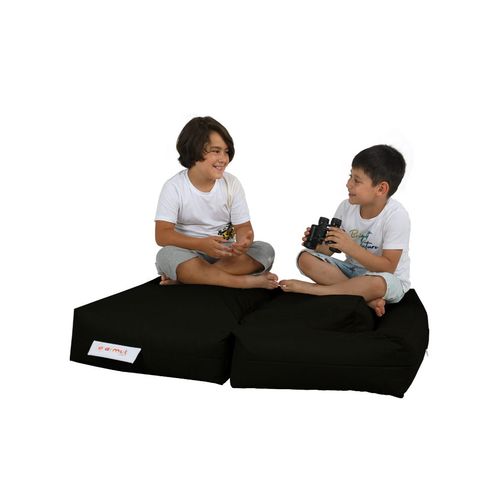 Atelier Del Sofa Vreća za sjedenje, Kids Double Seat Pouf - Black slika 5