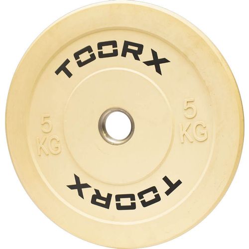 Olimpijski bumper pločati uteg Toorx 5 kg, bijeli slika 1