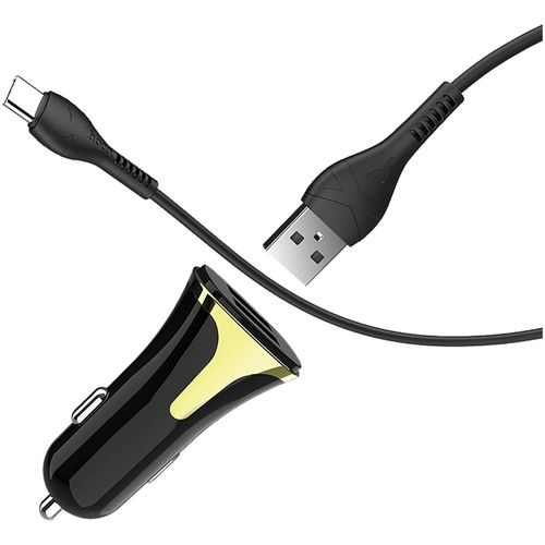 hoco. Auto punjač sa USB type C kabelom, QC, 2 x USB, 3.1 A - Z31 Universe double port, Type-C slika 2