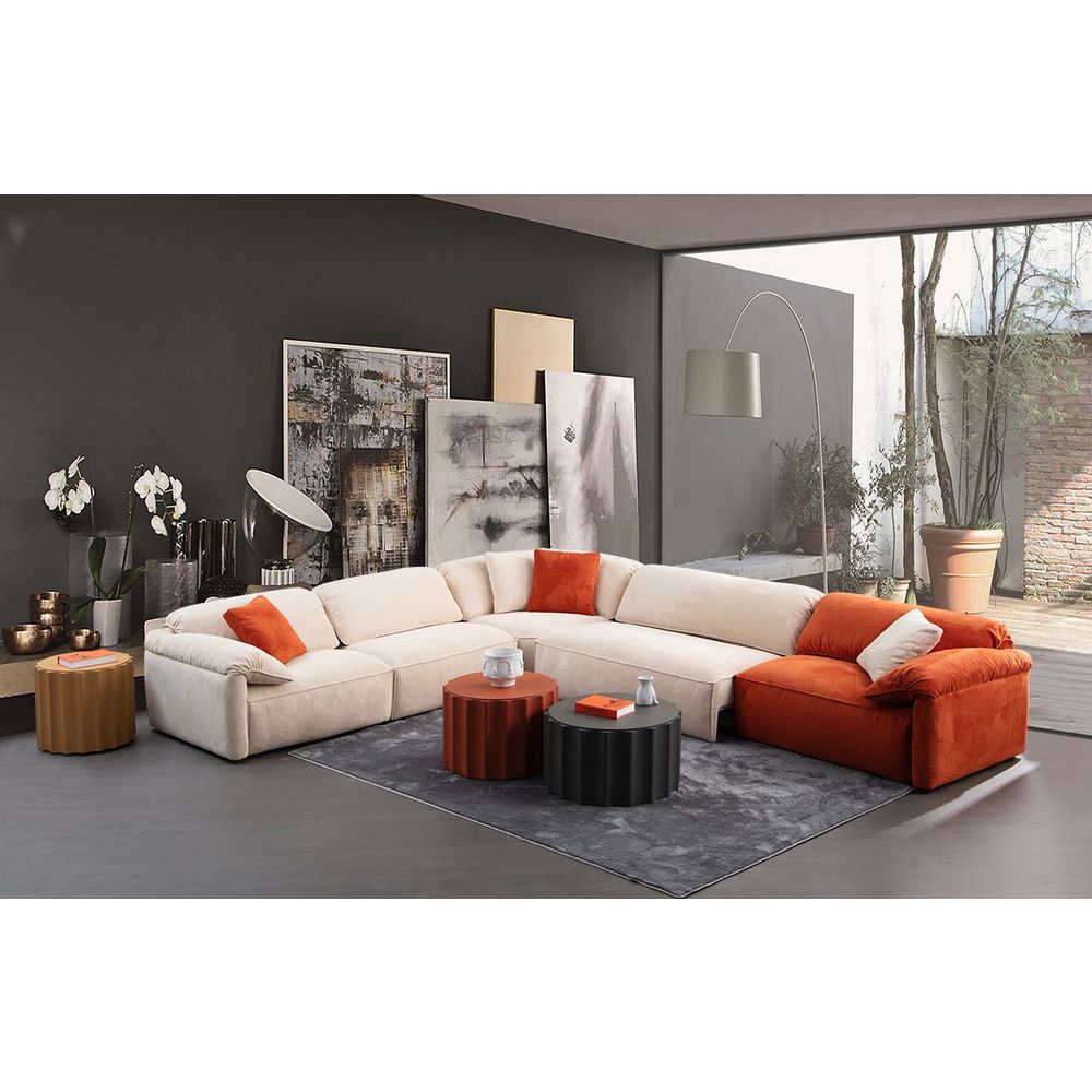 Ugaona Sofa Flamingo Corner 2 (L1+O1+C+O2+1,5R) - boje: krem narančasta slika 2