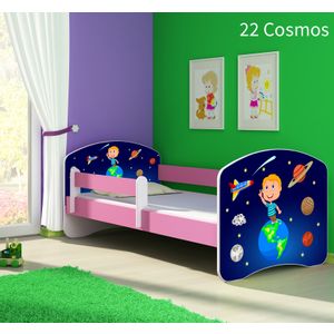 Dječji krevet ACMA s motivom, bočna roza 180x80 cm 22-cosmos