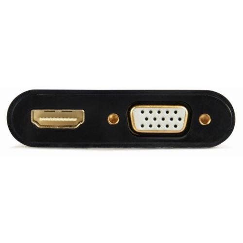 A-HDMIM-HDMIFVGAF-01 Gembird HDMI male to HDMI female + VGA female + audio adapter cable, black slika 2