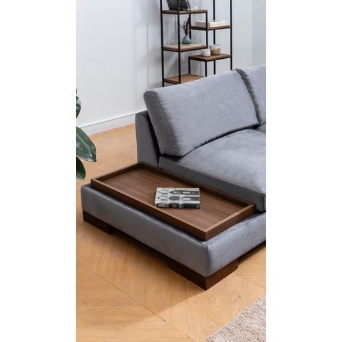 Atelier Del Sofa Kutna garnitura TULIP, desna, tamno sivo, Tulip Corner Right With Pouf - Dark Grey slika 4