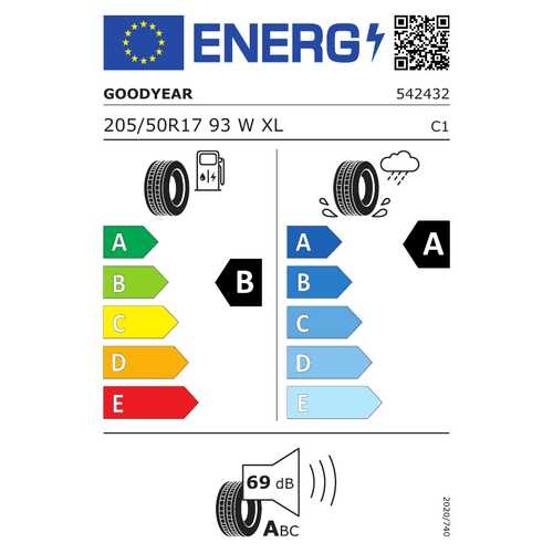 Goodyear Guma 205/50r17 93w effigrip perf 2 xl tl goodyear ljetne gume slika 1