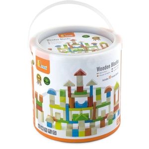 Viga Wooden Blocks - Drvene kocke, 80kom