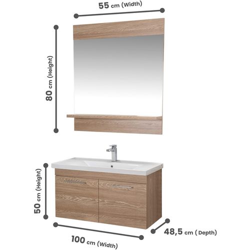 Hanah Home Sequoia 100 - White White
Oak Bathroom Furniture Set (3 Pieces) slika 7