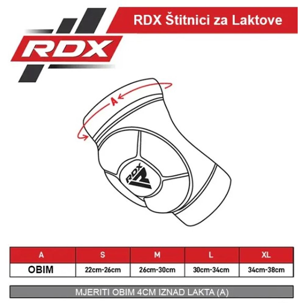 RDX Sports Štitnici za laktove za MMA i Muay Thai – Crni - XL slika 6