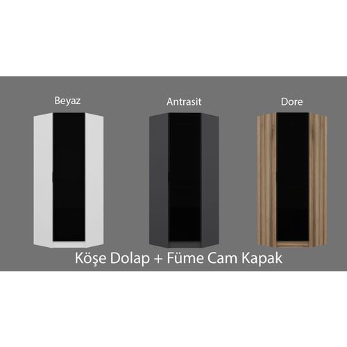 Woody Fashion Garderoba, Kale Glass Dark Grey Oak - 210 slika 1