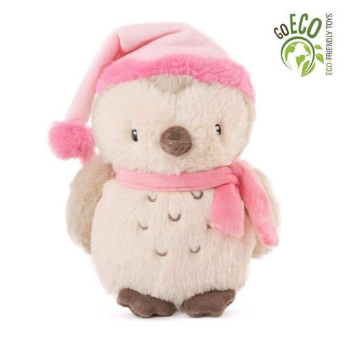 Amek plišana igračka Eco Owl with hat and scarf 21 cm - Pink slika 1