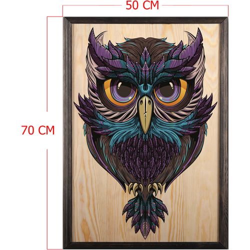 Wallity Drvena uokvirena slika, Owl Color Dream XL slika 3