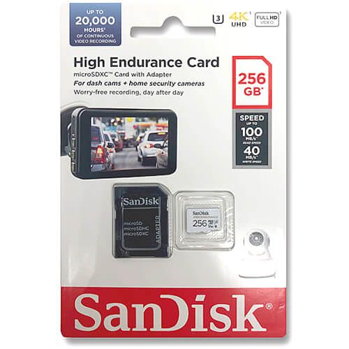 SanDisk High Endurance video microSDHC 256GB + SD Adapter Full HD / 4K video, do 100/40 MB/s C10, U3, V30 slika 3