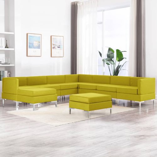 9-dijelni set sofa od tkanine žuti slika 33